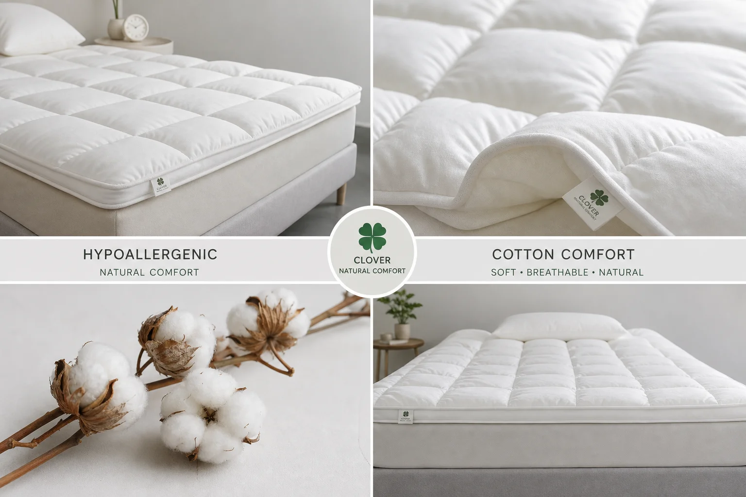 Natural cotton topper