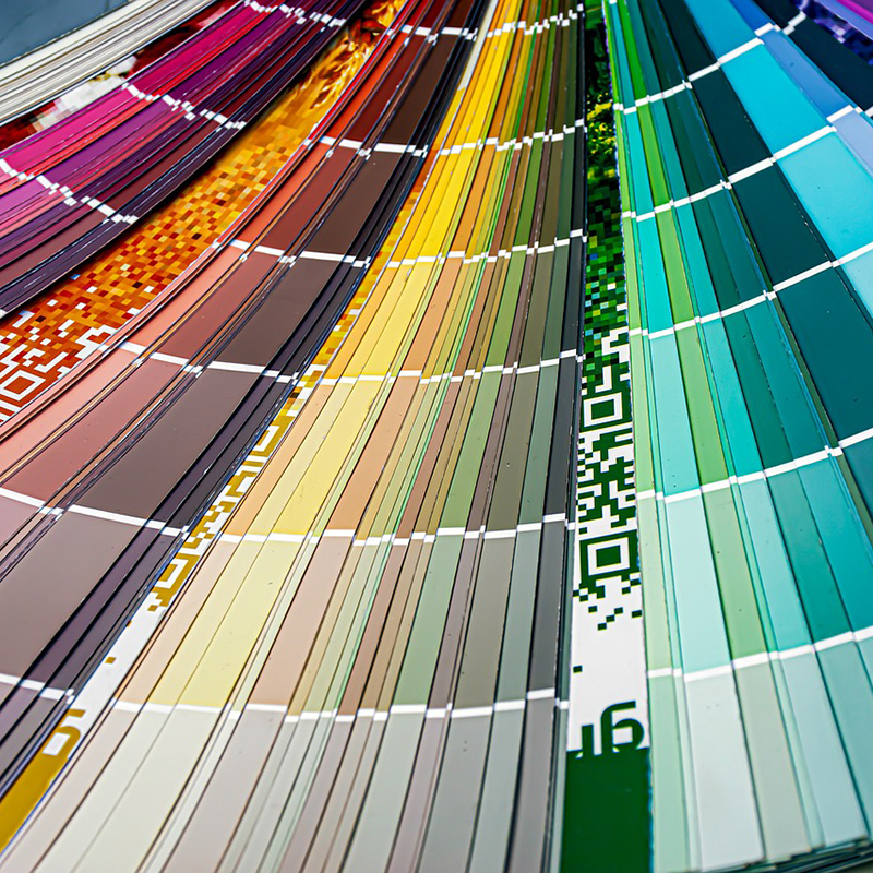 Yarn swatch chart with codes