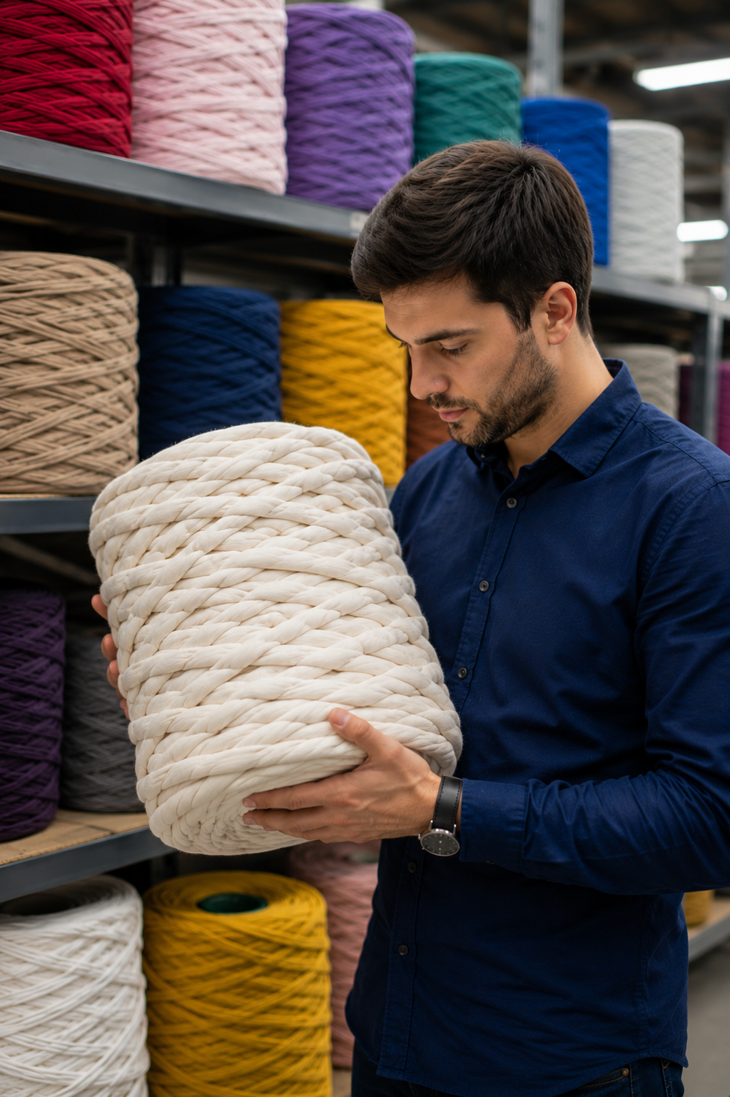 Polyester TOPS production — worsted spinning feedstock