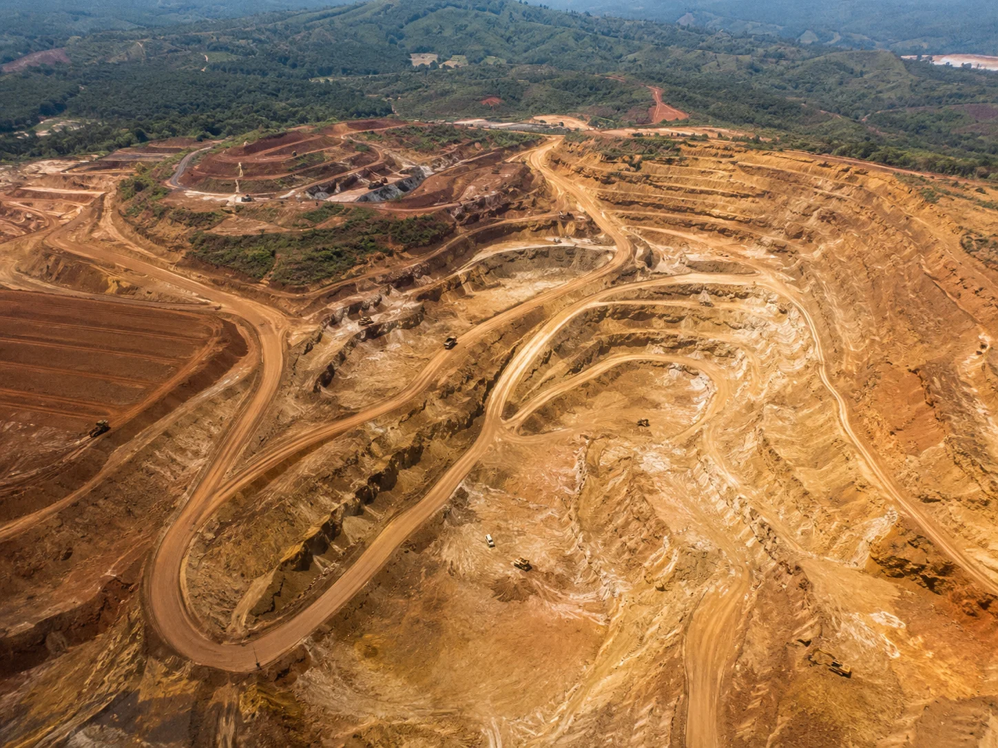 Open-pit limonite nickel mining operations